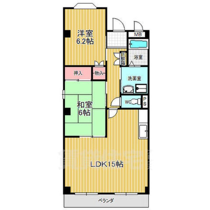 愛知県名古屋市緑区滝ノ水3丁目の賃貸マンションの間取り