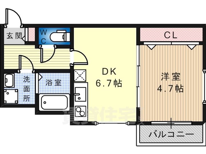 大阪府堺市東区草尾の賃貸アパートの間取り