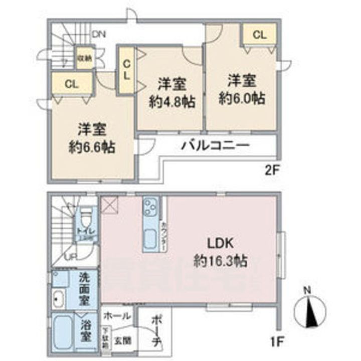 愛知県名古屋市名東区本郷2丁目(一戸建)の賃貸物件の間取り
