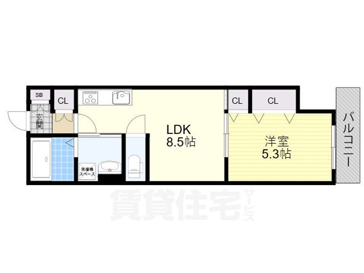 大阪府摂津市庄屋1丁目の賃貸アパートの間取り
