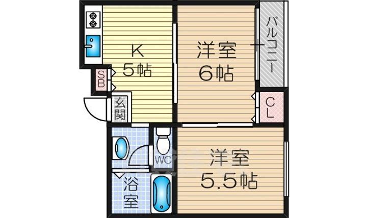 メゾンパシフィック三津屋302の間取り
