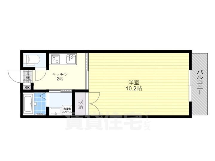 滋賀県大津市京町4丁目の賃貸マンションの間取り