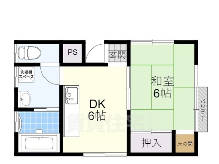 大阪府豊中市服部元町1丁目の賃貸マンションの間取り