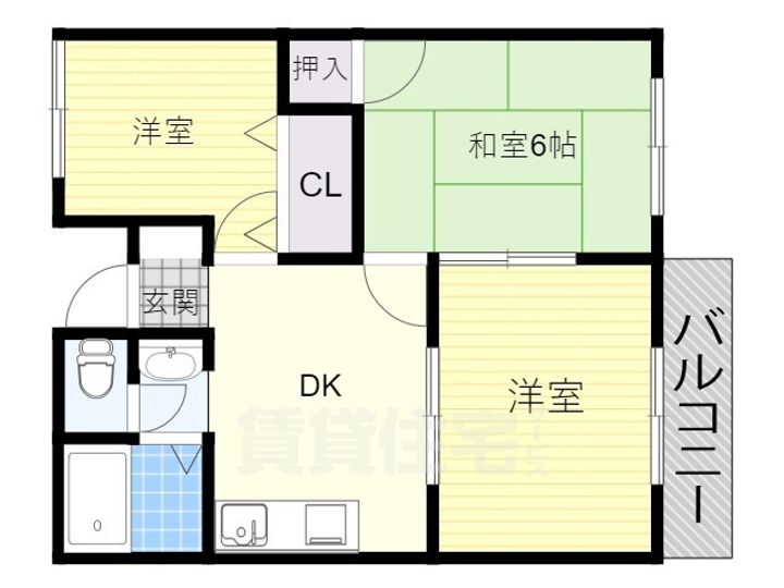 大阪府堺市中区小阪の賃貸アパートの間取り