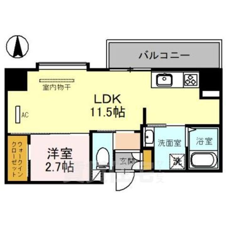 大阪府茨木市永代町の賃貸マンションの間取り
