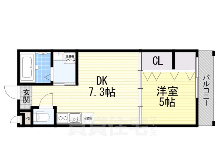 大阪府堺市堺区北田出井町1丁の賃貸アパートの間取り