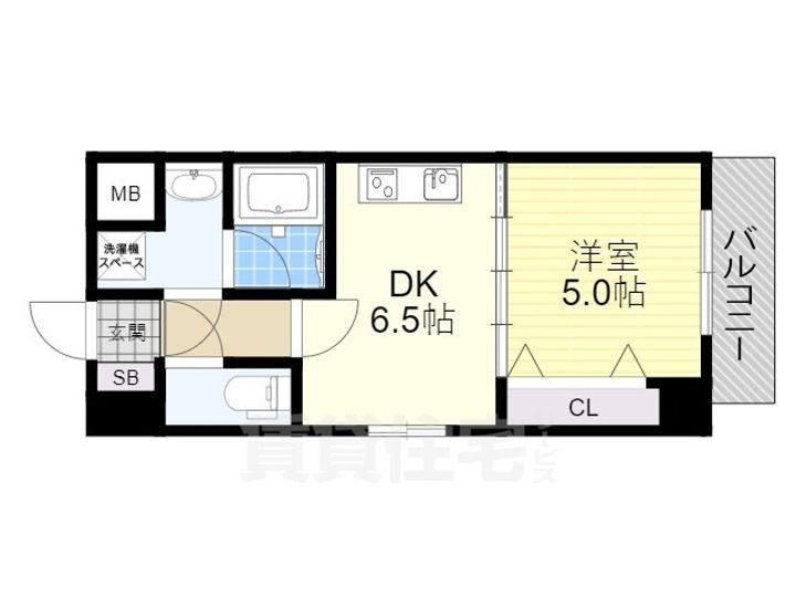 滋賀県大津市中央4丁目の賃貸マンションの間取り