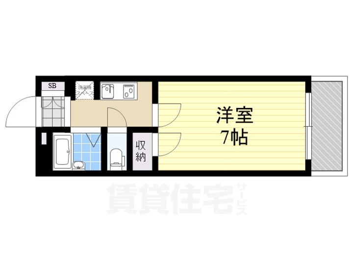大阪府大阪市住吉区長居西2丁目の賃貸マンションの間取り
