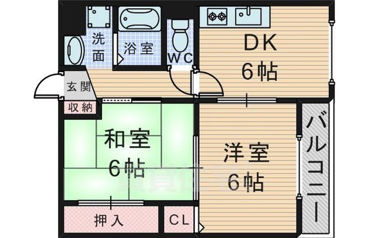 大阪府豊中市長興寺南3丁目の賃貸マンションの間取り