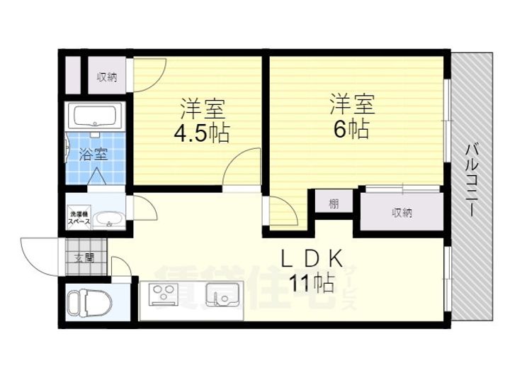 大阪府豊中市東豊中町4丁目(マンション)の賃貸物件の間取り