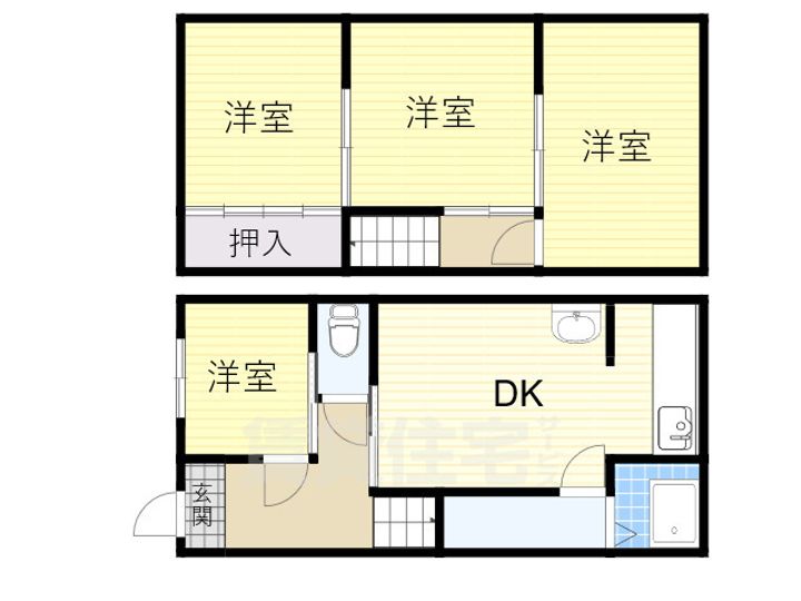 大阪府松原市天美東1丁目(一戸建)の賃貸物件の間取り