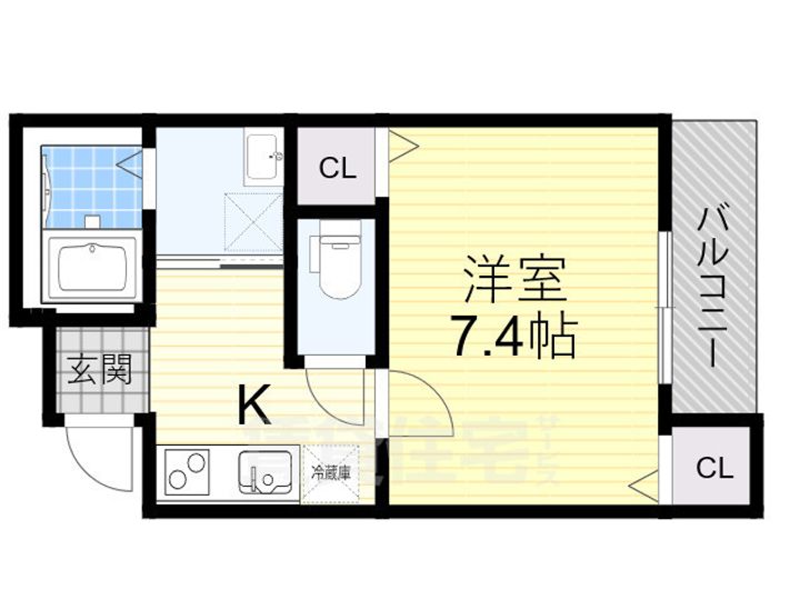 大阪府堺市西区鳳中町9丁の賃貸アパートの間取り