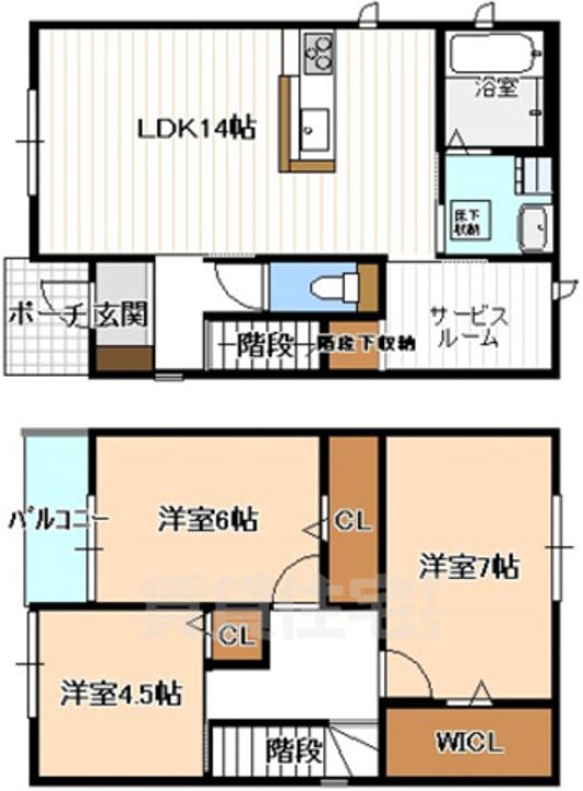愛知県北名古屋市沖村岡(一戸建)の賃貸物件の間取り