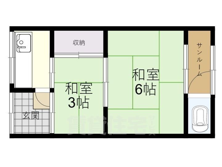 大阪府門真市新橋町の賃貸アパートの間取り