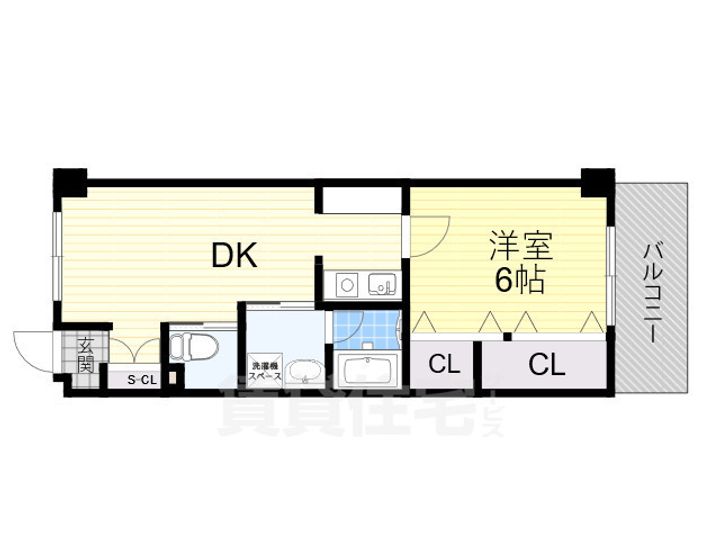 大阪府豊中市曽根東町1丁目の賃貸マンションの間取り
