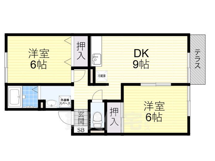 大阪府泉大津市我孫子2丁目の賃貸アパートの間取り