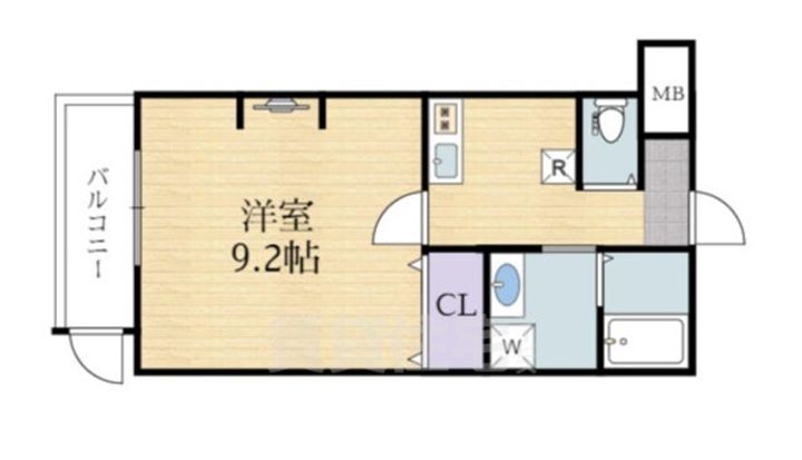 大阪府堺市堺区九間町西2丁の賃貸マンションの間取り