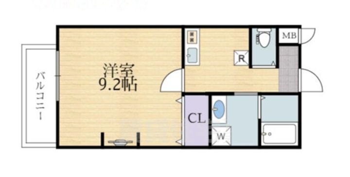 大阪府堺市堺区九間町西2丁の賃貸マンションの間取り