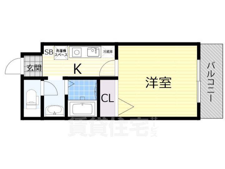 大阪府堺市堺区浅香山町3丁の賃貸マンションの間取り
