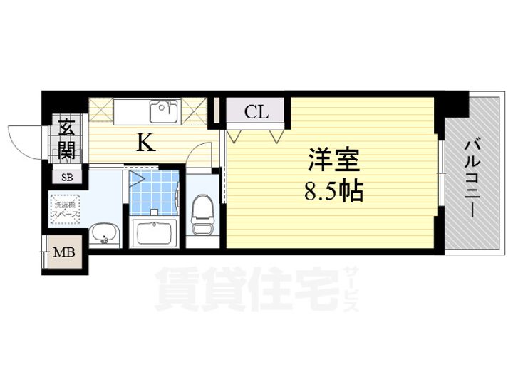 大阪府堺市堺区出島海岸通1丁の賃貸マンションの間取り