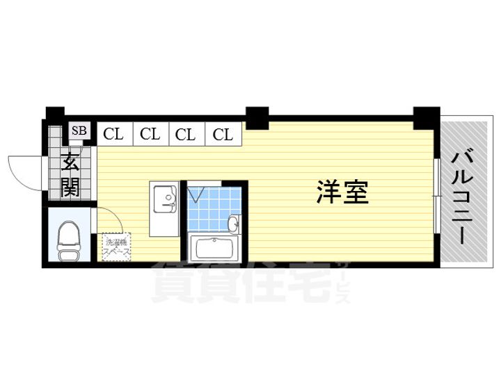 大阪府豊中市岡町北3丁目の賃貸マンションの間取り