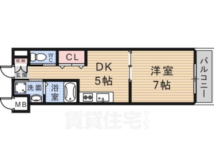 大阪府堺市北区長曽根町の賃貸マンションの間取り