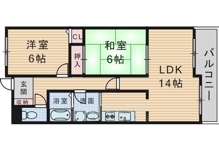大阪府豊中市永楽荘4丁目の賃貸マンションの間取り