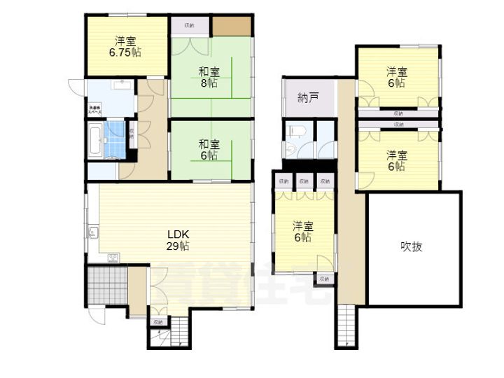 大阪府羽曳野市野(一戸建)の賃貸物件の間取り