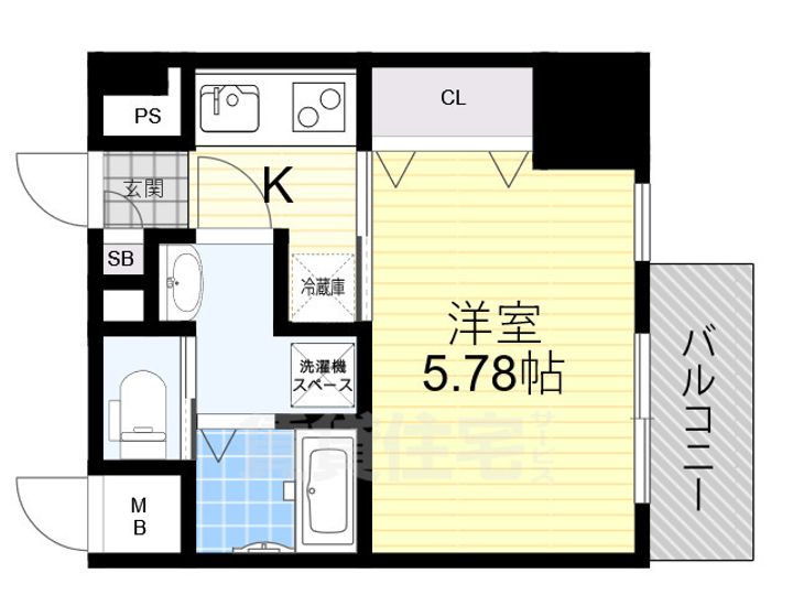 シロハイヌ尼崎中央405の間取り