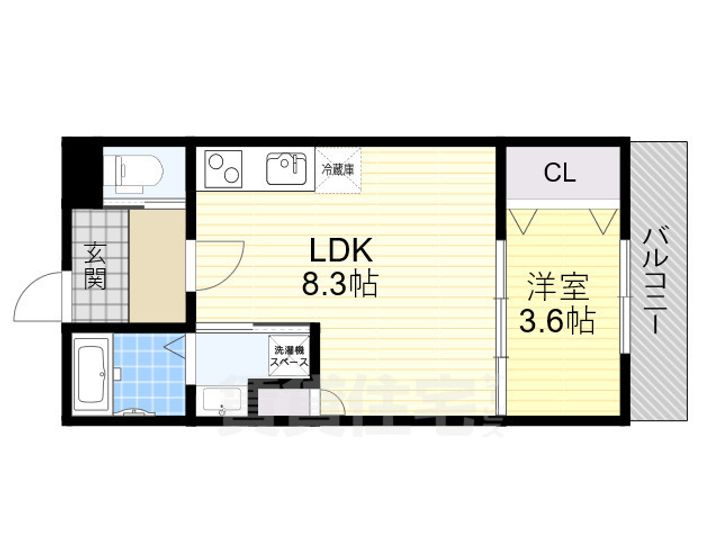 大阪府吹田市岸部中3丁目の賃貸アパートの間取り