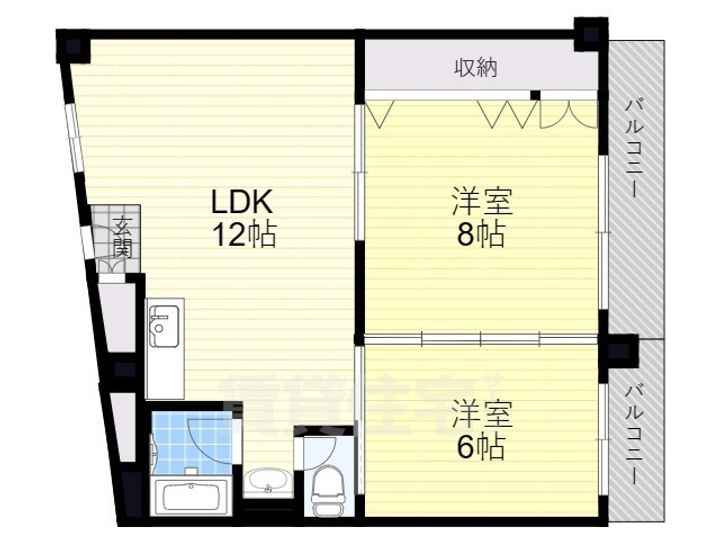 香里コーポ百合の間取り