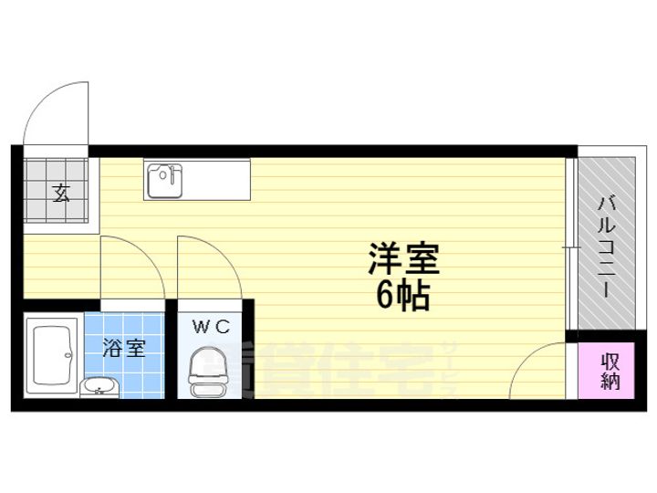 京都府京都市右京区太秦石垣町の賃貸マンションの間取り