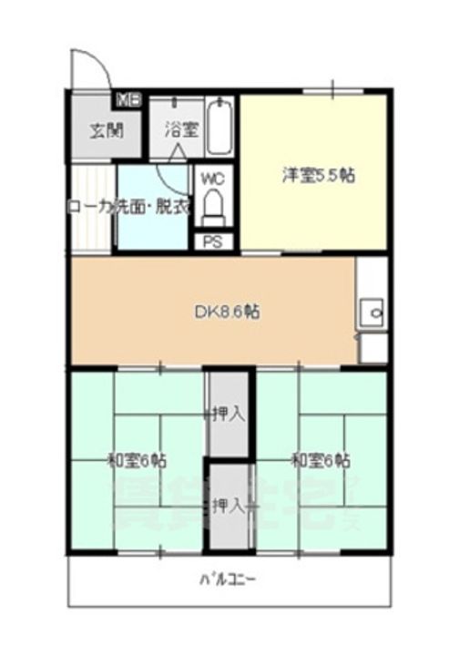 コーポやすり苑303の間取り