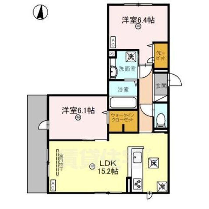 大阪府茨木市水尾1丁目の賃貸アパートの間取り