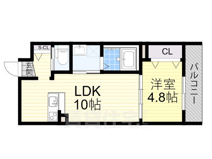 大阪府堺市堺区北庄町1丁の賃貸アパートの間取り