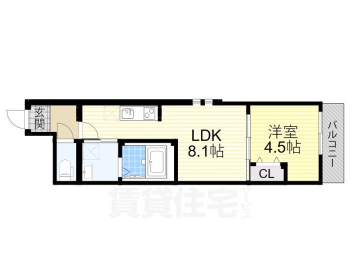 大阪府高石市西取石3丁目の賃貸アパートの間取り