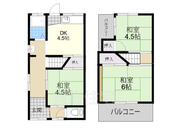 大阪府寝屋川市萱島本町(一戸建)の賃貸物件の間取り