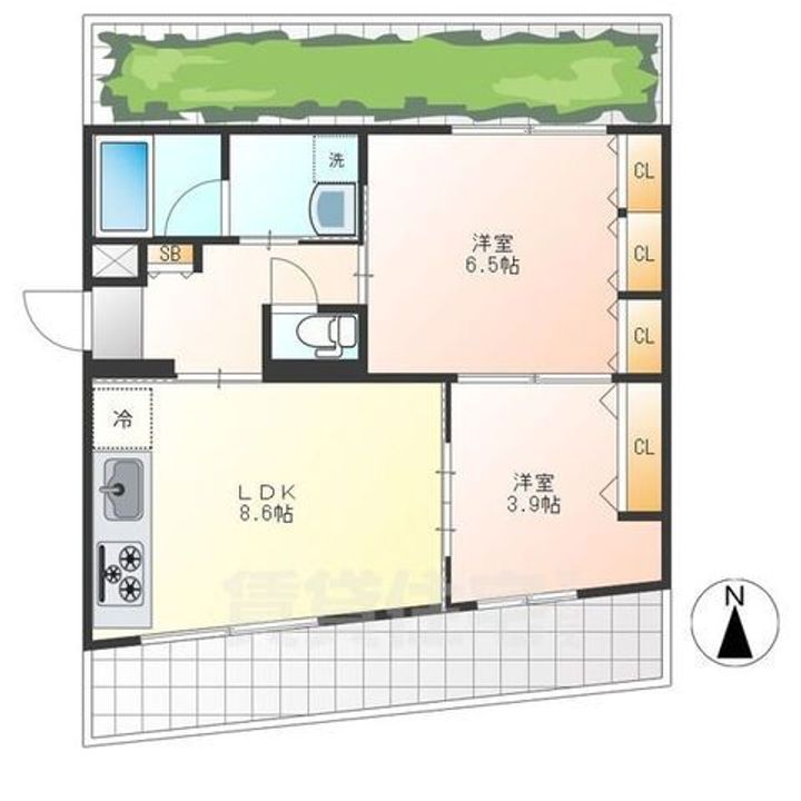オクカーサ本郷の間取り