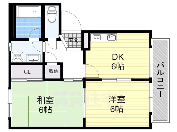 滋賀県守山市岡町の賃貸アパートの間取り