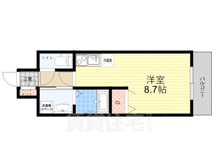 大阪府豊中市宝山町の賃貸マンションの間取り