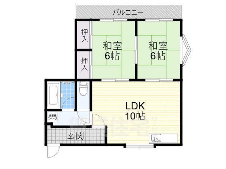 大阪府八尾市山本町北7丁目の賃貸マンションの間取り