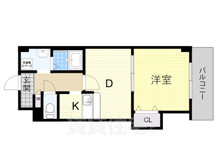 大阪府大阪市住吉区山之内4丁目の賃貸マンションの間取り