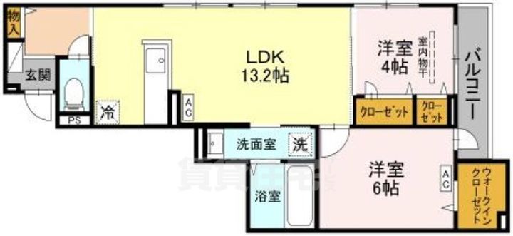 大阪府東大阪市末広町の賃貸アパートの間取り