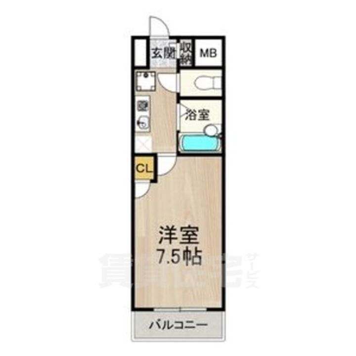大阪府堺市堺区甲斐町西3丁の賃貸マンションの間取り