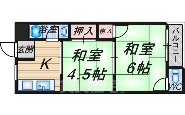 大阪府豊中市長興寺南4丁目の賃貸マンションの間取り