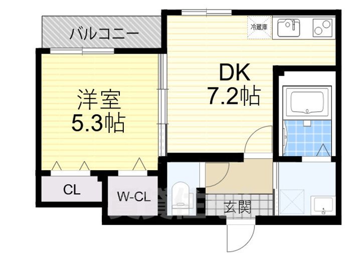大阪府高石市千代田1丁目の賃貸アパートの間取り