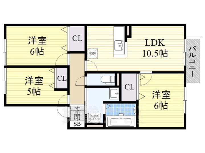 セジュール八尾南の間取り