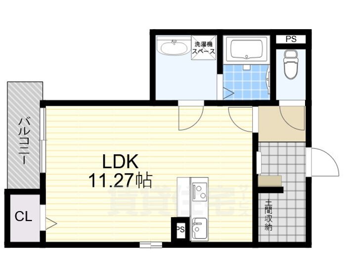 大阪府大阪狭山市池尻中1丁目の賃貸アパートの間取り