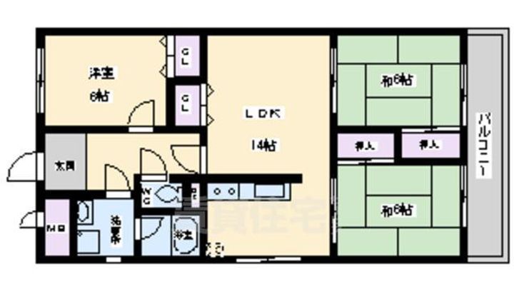 グリーンガーデン羽衣401の間取り
