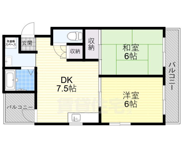大阪府摂津市千里丘東4丁目の賃貸マンションの間取り